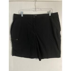 LL Bean comfort trail shorts women’s 16 black nylon stretch outdoor waterproof